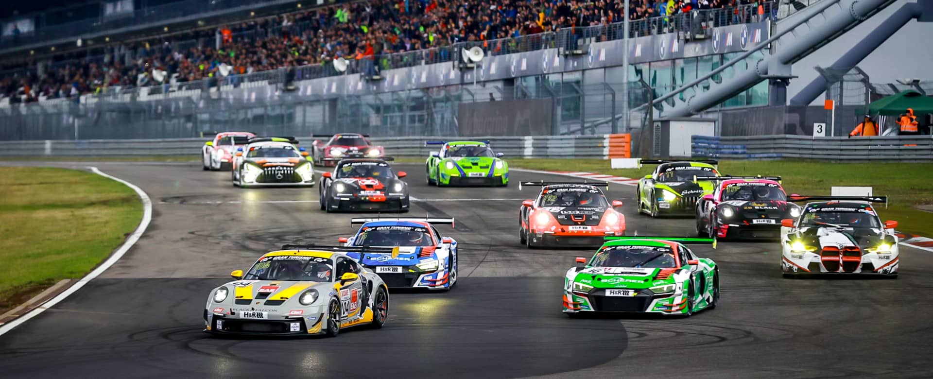 Gabriele Piana leading NLS 12 Hours Race 2022 in Porsche 992 GT3 Cup  BLACK FALCON